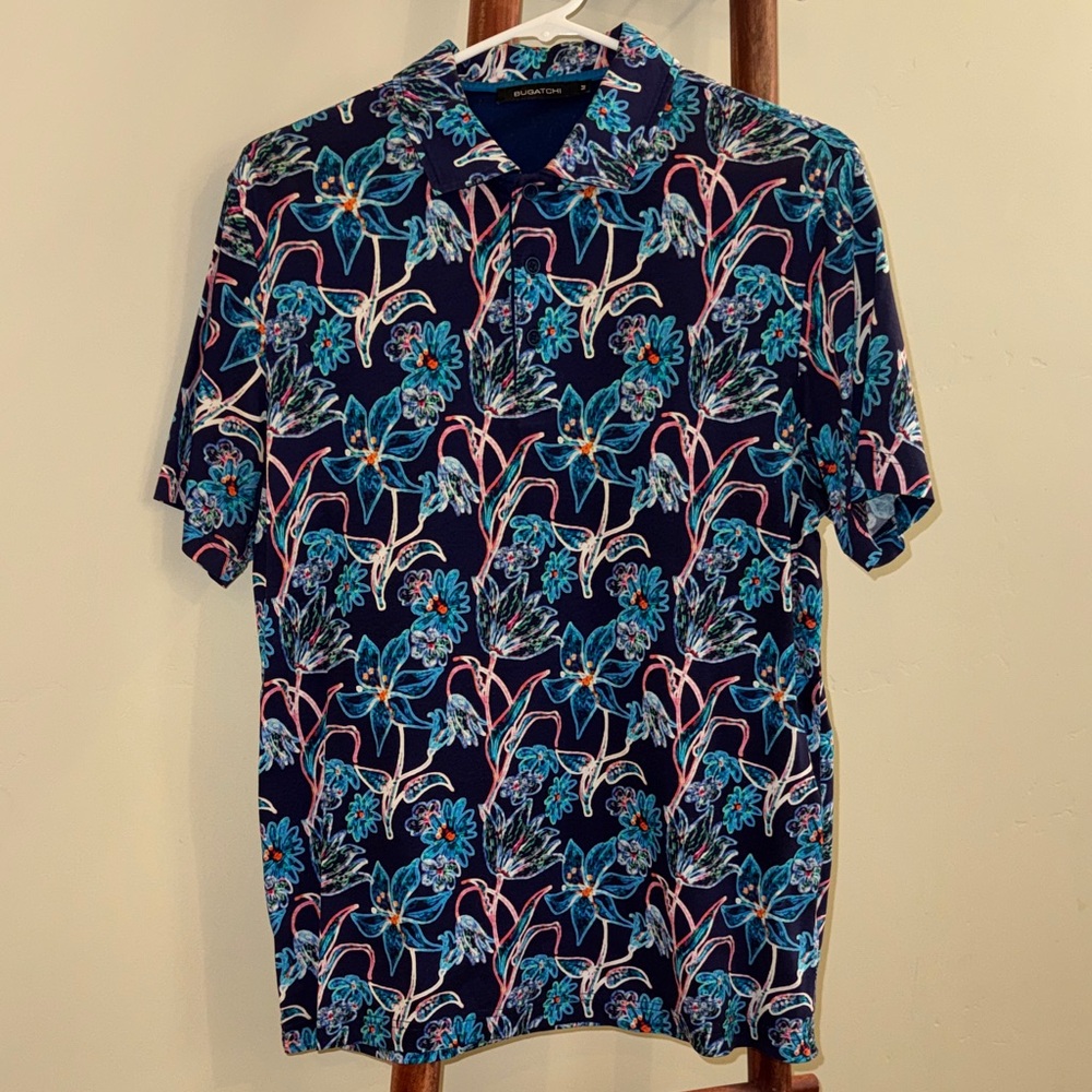 Bugatchi Blue Floral Men's Shirt